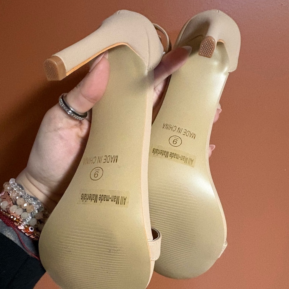 Fashion Nova Nude Strappy Heels - Picture 6 of 9